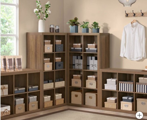 O'nin Room Divider with 8 Storage Bins (Brown) | Red Barn Furniture