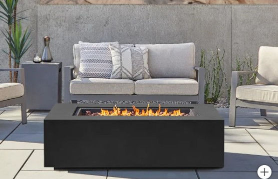 Real Flame Monaco 50" Fire Pit Table- Black