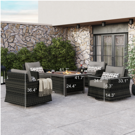 Thumbnail: Grand Leisure Dothan 5-piece Fire Chat Set (In Box)