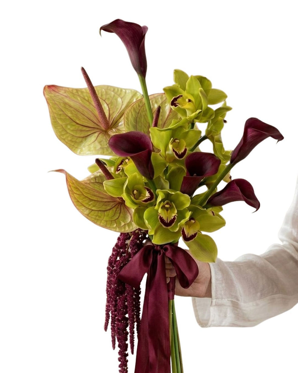 Green and Red Flowers Designed By Florist In Liverpool 