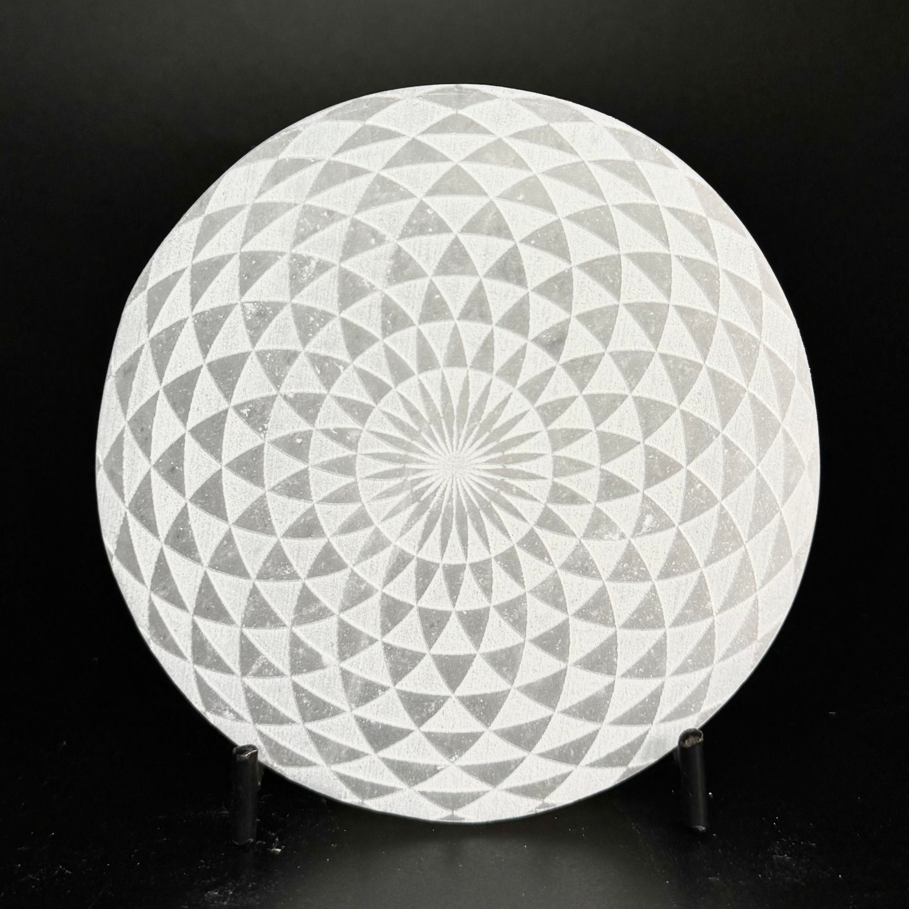 Selenite Fractal Plate