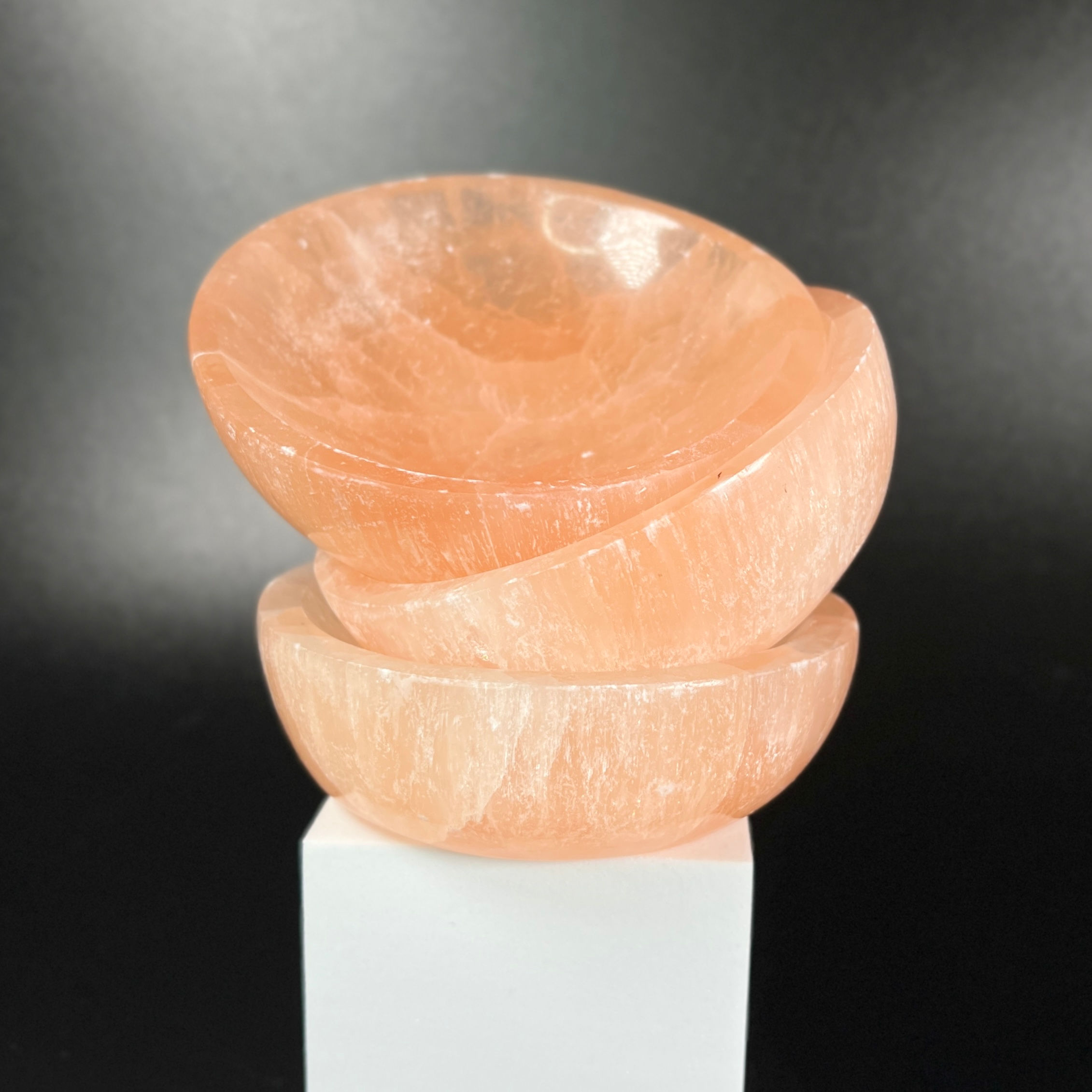 Orange Selenite Bowl 4"