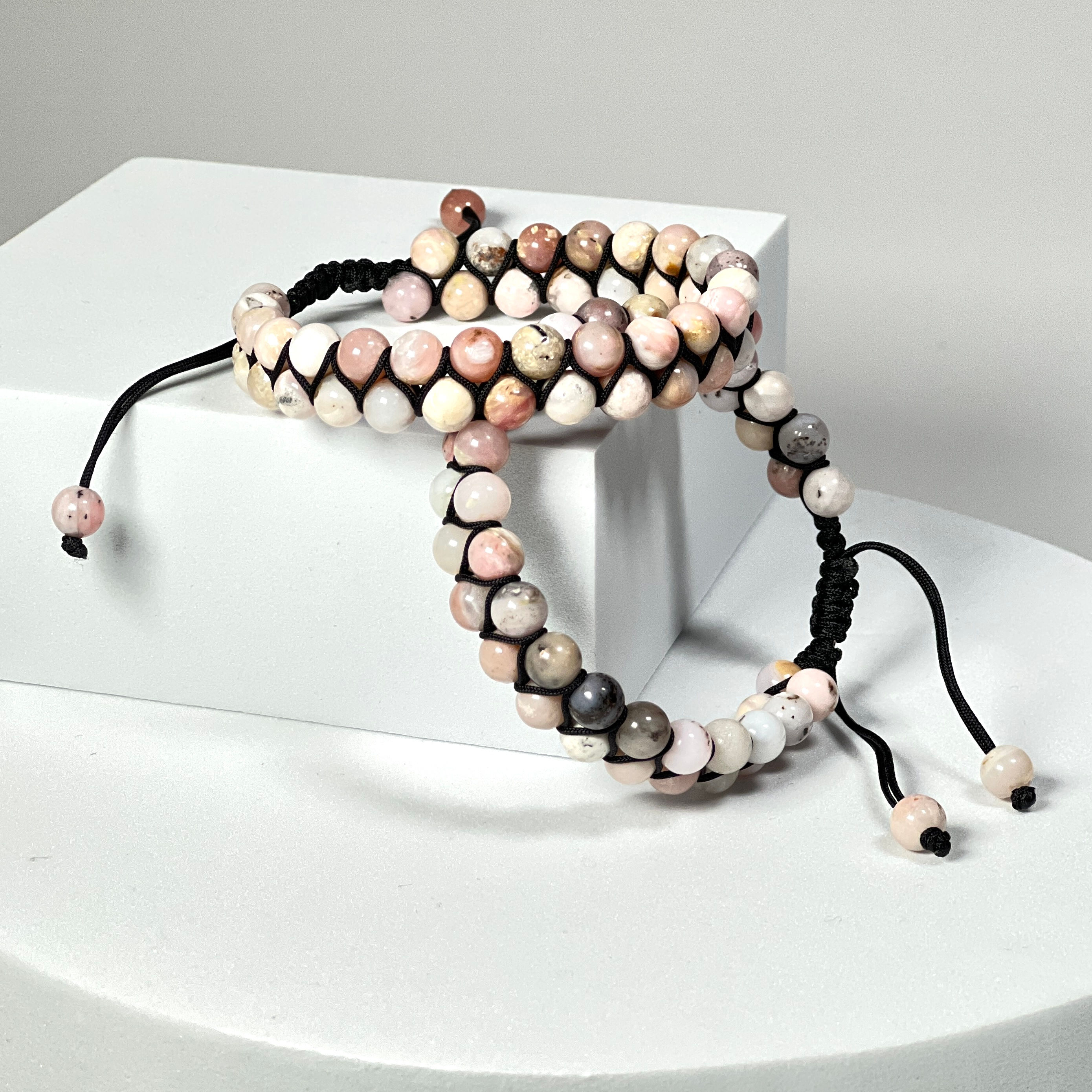 Pink Opal Double Row Bracelet
