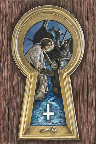 Matthew 14:30 When Peter saw the wind, he was afraid, and beginning to sink he cried out, “Lord, save me.” Peter’s story of walking on water teaches us to fix our focus on Jesus in all that we do. It was fear replacing confidence which caused him to sink. Therefore, don’t let fear distract you from God! Martyrdom of Peter on the inverted cross: It is believed that Peter requested this form of crucifixion as he felt he was unworthy to be crucified in the same manner as Jesus.