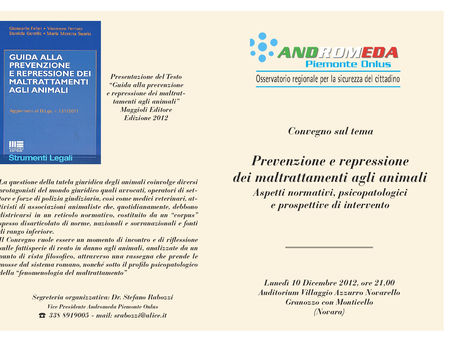 Convegno presentazione Libro Guida alla prevenzione e repressione dei maltrattamenti agli animali