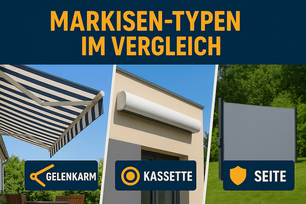 Welche Markisenarten gibt es? – Überblick über Gelenkarm-, Kassetten- & Seitenmarkisen