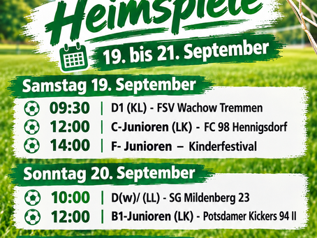 Heimspiele 19.-21. September