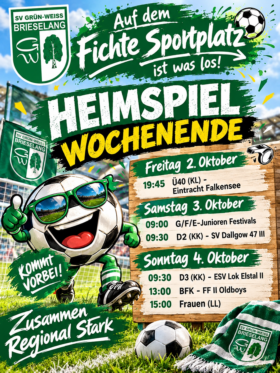 Heimspiele am Wochenende 2. - 5. Oktober - Korrektur