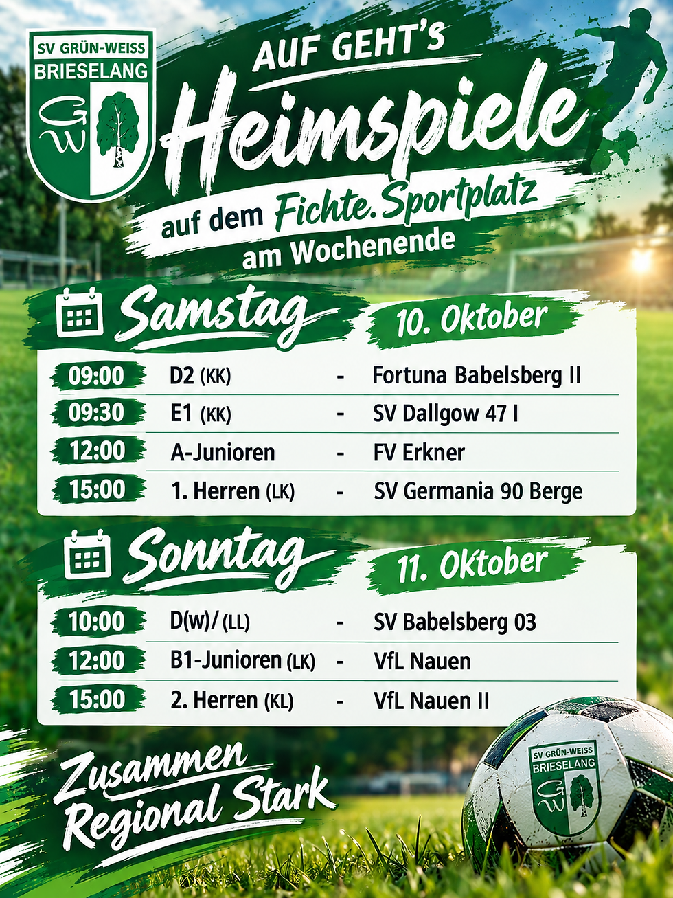 Heimspiele 10.-11. Oktober