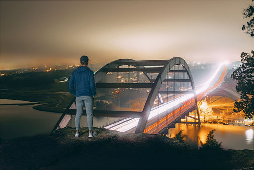 Pennybacker Bridge overlook in Austin - a stunning vintage point offering breathtaking views of Lake Austin and the surrounding hills.