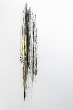 verticale tekening met zwart en geel