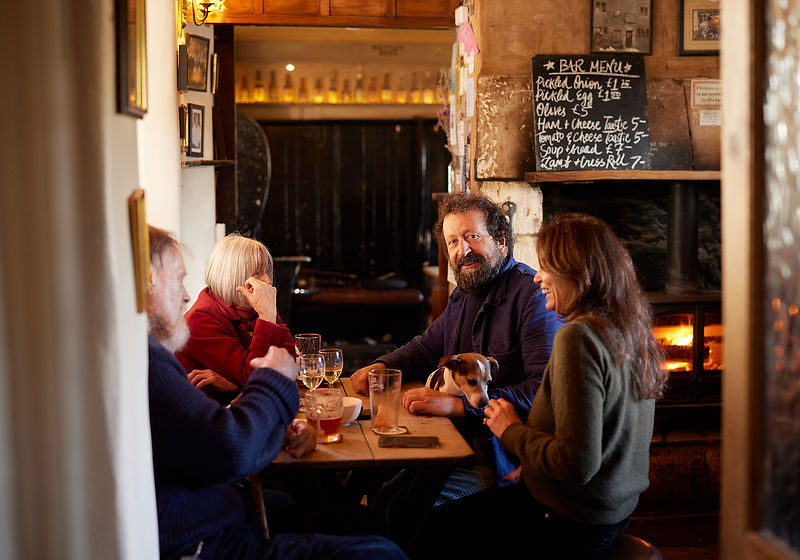 The bar and snug at The Woolpack