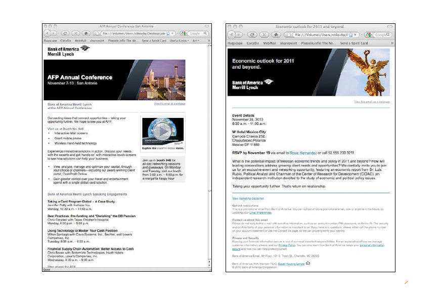 BOA email layout