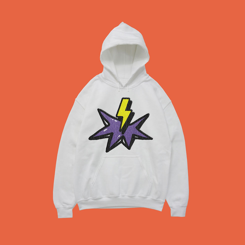 Printed White Hoodie
