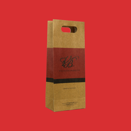 Sacola Papel Kraft para vinho Grafine
