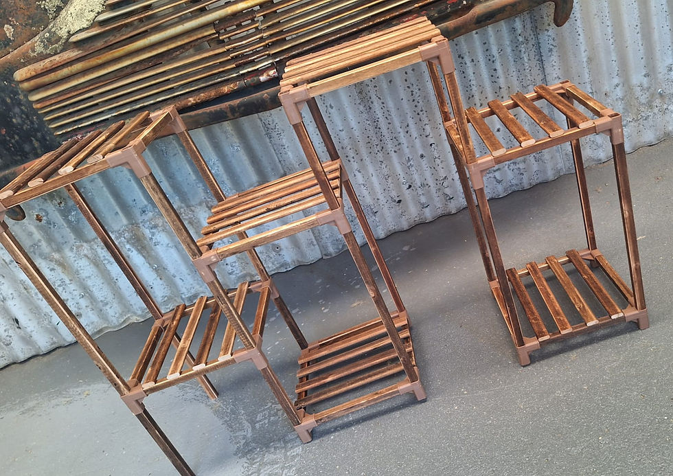 Pine Wood Flower Pot Stand – 3-Tier Design