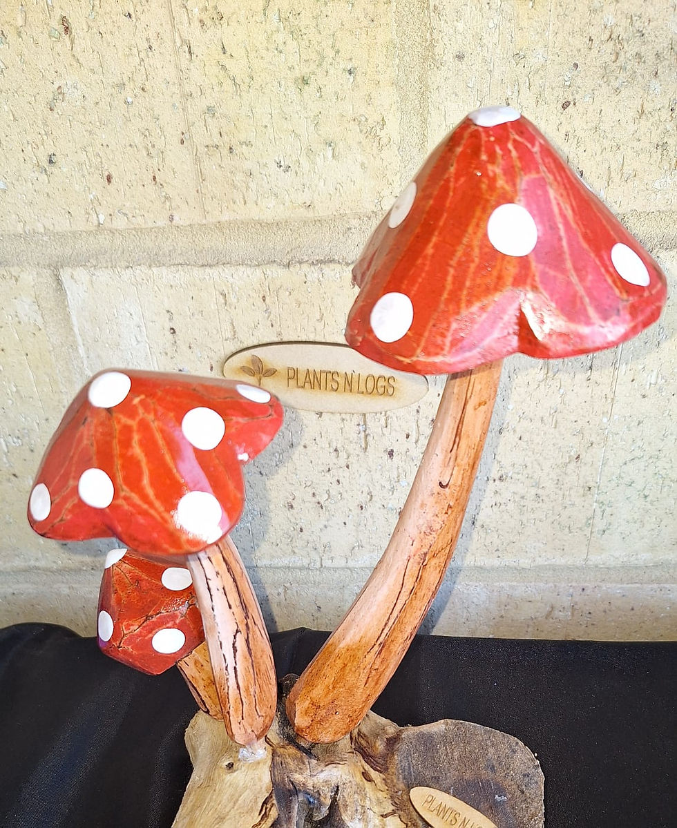 Wooden Mushroom Decor