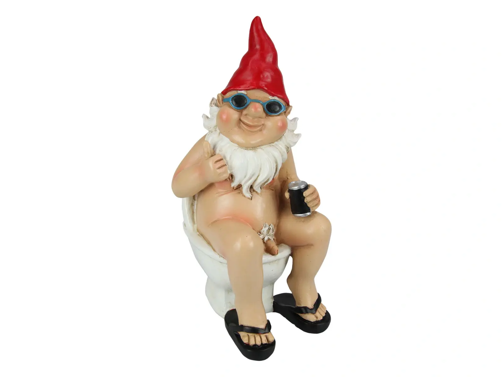 26cm Rude Nudist Garden Gnome Sitting on Toilet