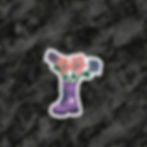 Gothic Boot Flower Vase illustration sticker