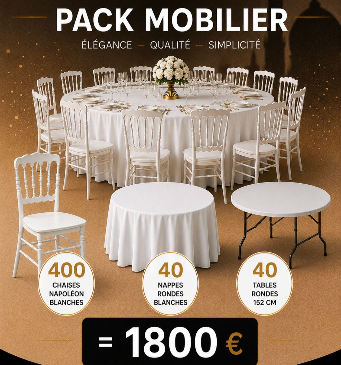 PACK MOBILIER 400 PERSONNES