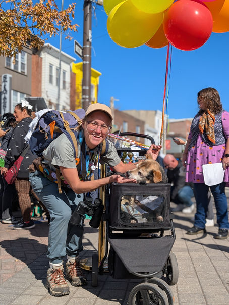 Our winners for best dog and human duo, Lizzy and Pete, dressed as UP!