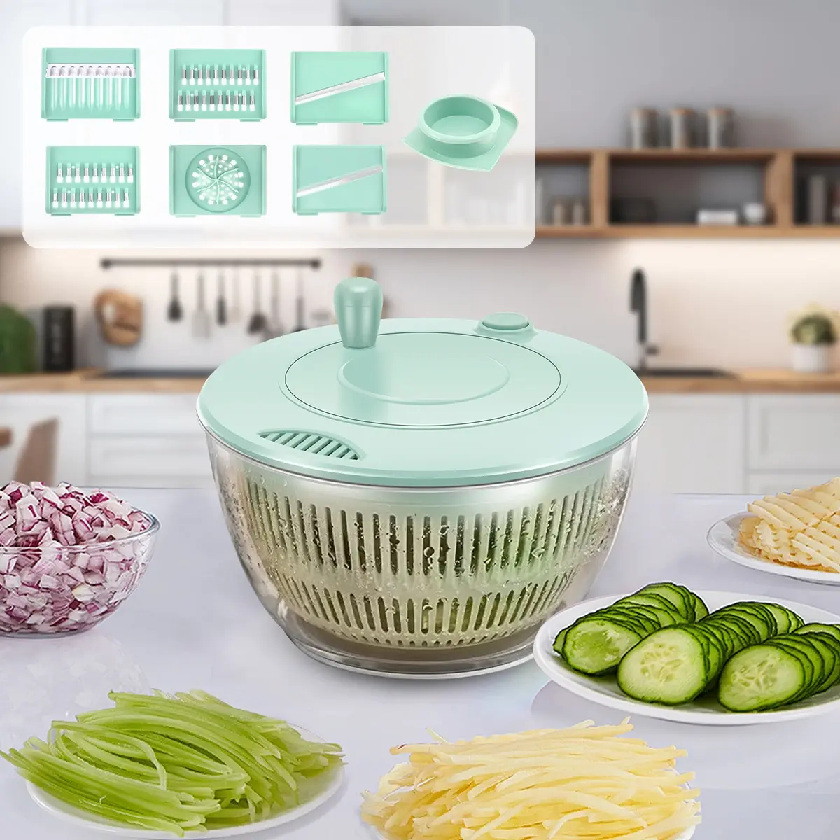 Vegetables Salad Spinner Vegetables Fruit Wash Basket Multifunc Dehydration Bask