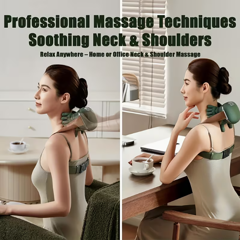 1pc Neck and Shoulder Massager, Electric Neck Massager with Finger Massager, Wir