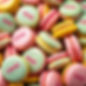 bright, happy colors. French maracons scattered throughout. No blurred images. All macaron