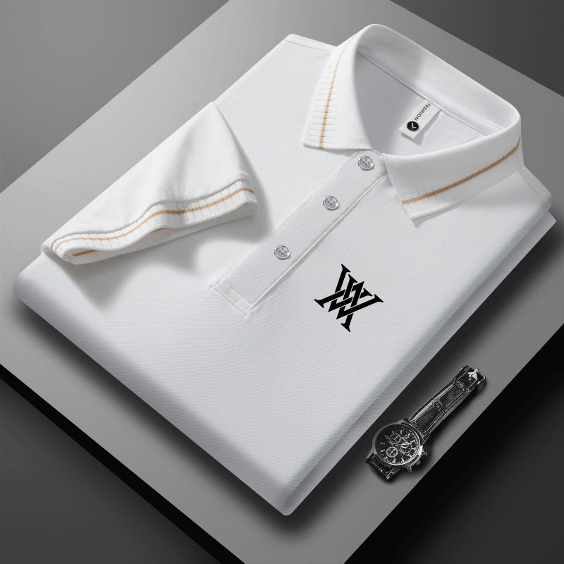 Thumbnail: Summer new men's business casual Polo short sleeved T-shirt, comfortable and bre