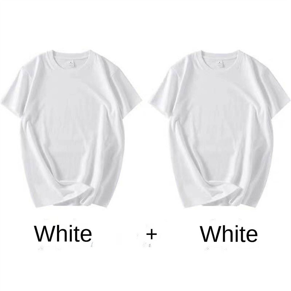 Thumbnail: 2PCS 100% Cotton Solid T Shirts Men's and Women's Short Sleeve White Tees Casual