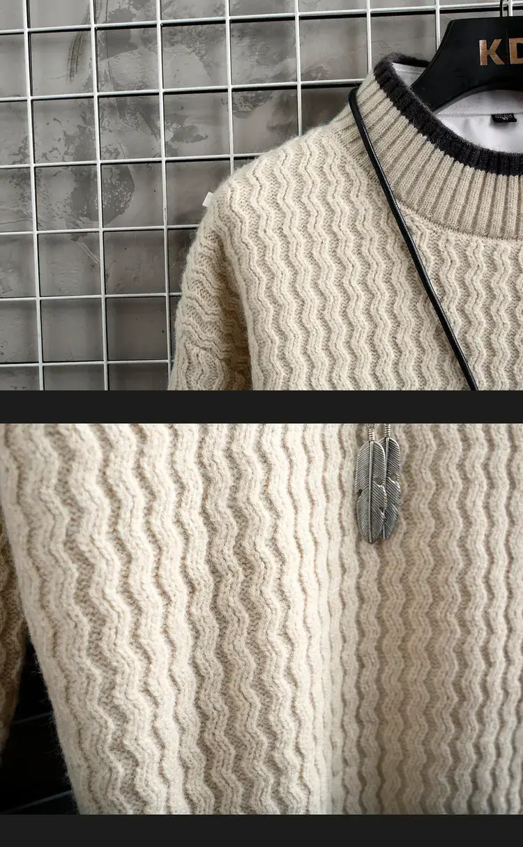 Thumbnail: Brand Clothing Men's Loose Pullover Male Slim Fit Fashion Knitted Sweater Man  T