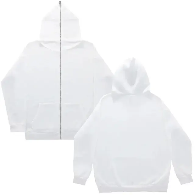 Thumbnail: High Street Hoodie Men Retro Zip Long Sleeve Loose Black White Coats Harajuku Ca