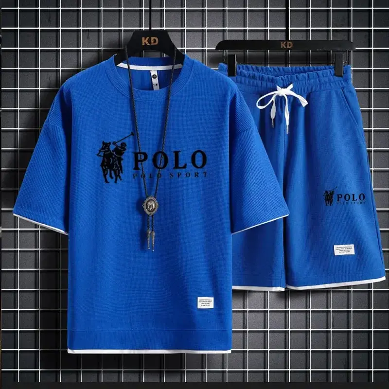 Thumbnail: "2025 Men's Short-sleeved T-shirt + Sports Shorts Two-piece Summer Fashion Breat