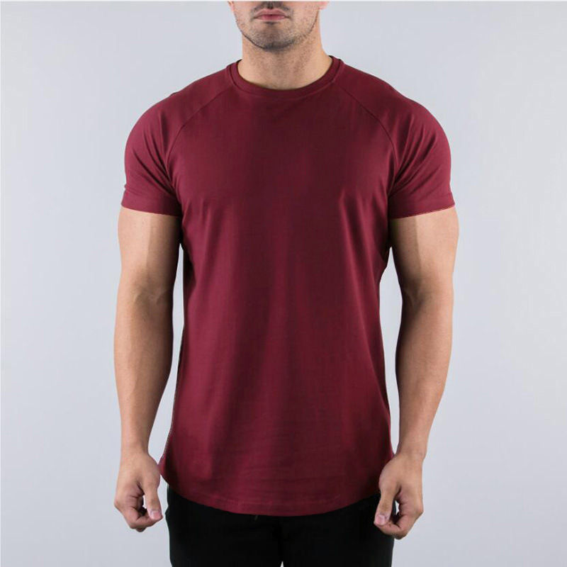 Thumbnail: Men's Summer Skinny Casual T-Shirt Short Sleeve Tee Male Gym Fitness Sport Cotto