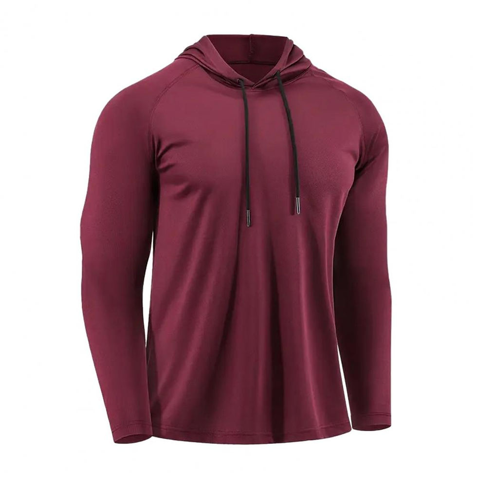 Thumbnail: Men's Quick Dry Long Sleeve Hoodie Sweat-Wicking Gym Training T-Shirt Loose Fit 