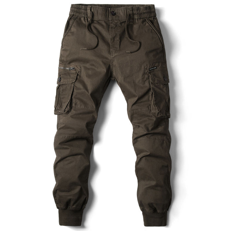Thumbnail: 2025 New Spring Men's Cotton Cargo Pants Clothing Autumn Casual Fashion Elastic 