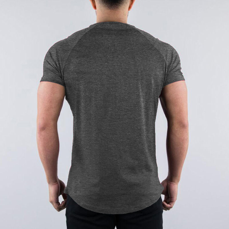 Thumbnail: Men's Summer Skinny Casual T-Shirt Short Sleeve Tee Male Gym Fitness Sport Cotto