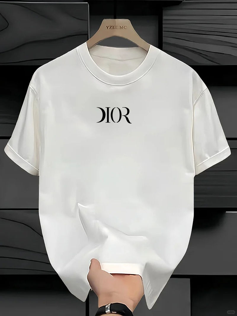 Thumbnail: 2026 New Summe Luxury Brand T-shirt Pure Cotton Flat Print Large Size Round Neck