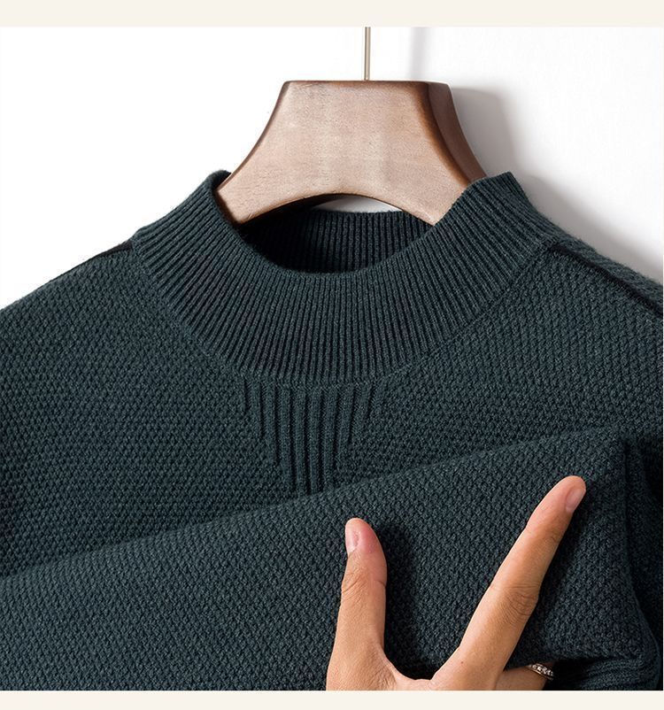 Thumbnail: 2025 New Winter New Men's Sweater Half Turtle Neck Inverted Triangle Jacquard Sw