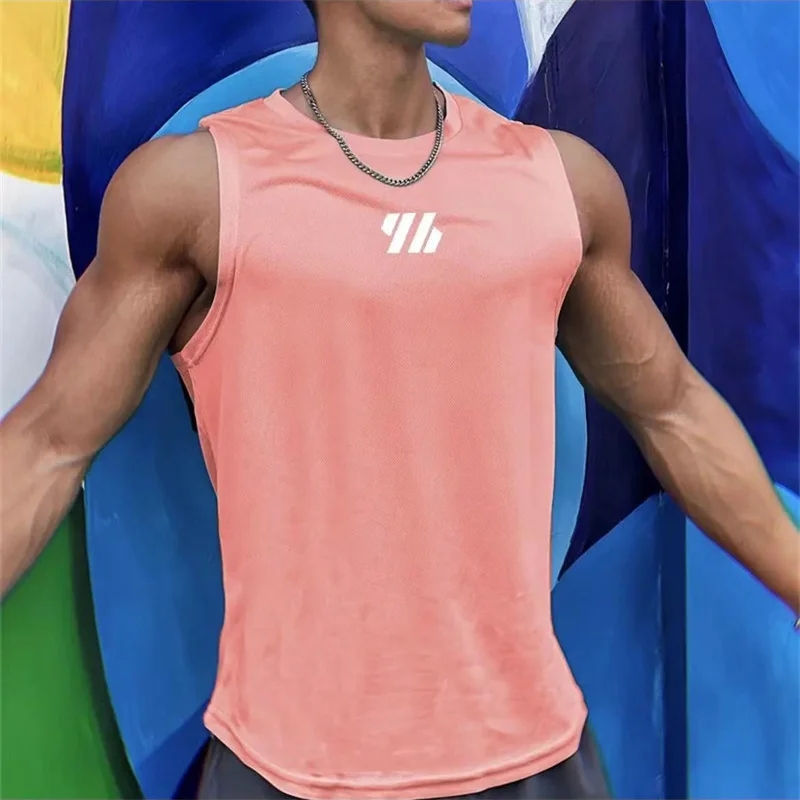 Thumbnail: 2025 newest Summer Gym Vest High Quality mesh Shirt Sleeveless T-shirts Men Tank