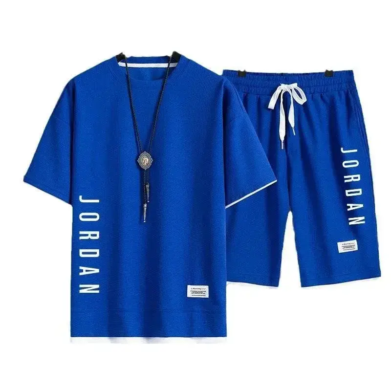Thumbnail: Stylish casual T-shirt + Shorts set Men's sports set Loose comfortable low Run 2