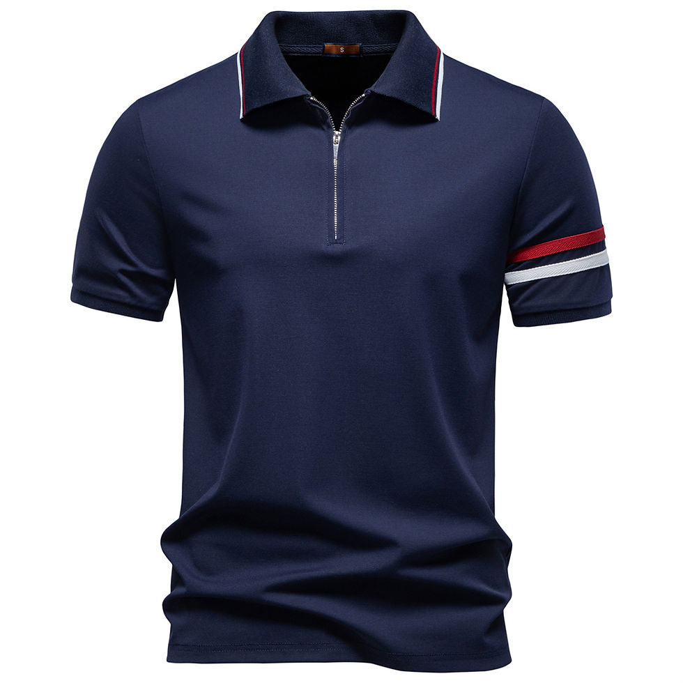 Thumbnail: AIOPESON Men's Lightweight Breathable Polo Shirt Half Zipper Collar Solid Color 