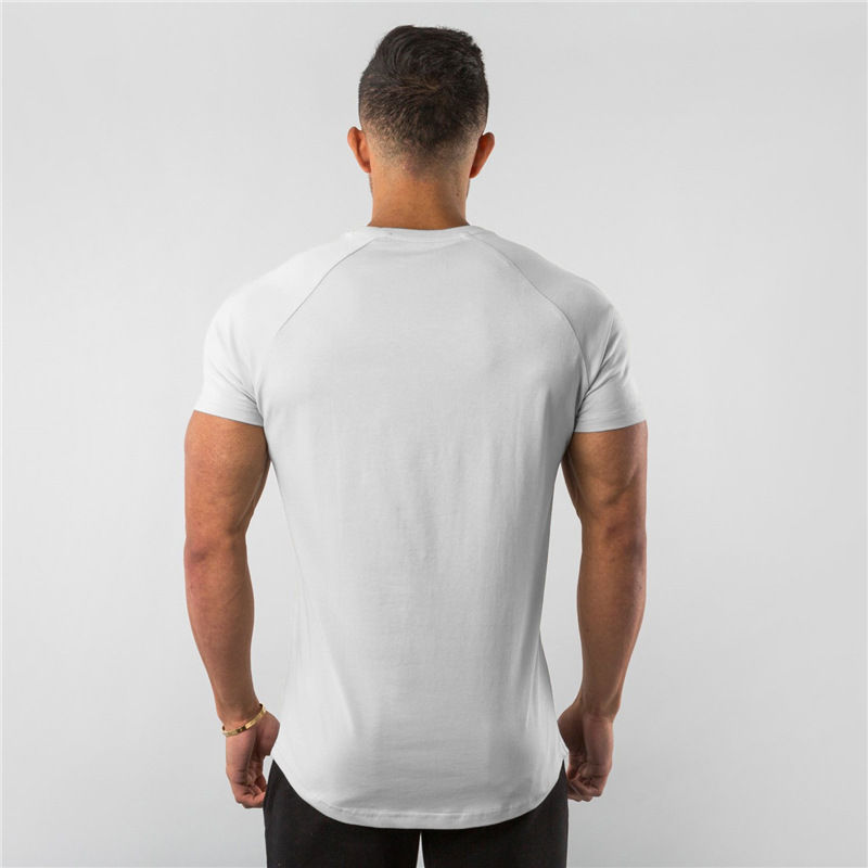 Thumbnail: Men's Summer Skinny Casual T-Shirt Short Sleeve Tee Male Gym Fitness Sport Cotto