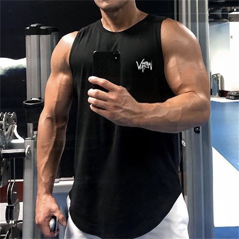 fitness vest Trendy sports quick drying vest ins gym loose muscle running vest s