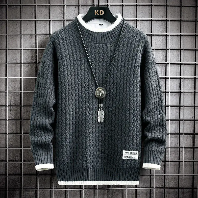 Brand Clothing Men's Loose Pullover Male Slim Fit Fashion Knitted Sweater Man  T