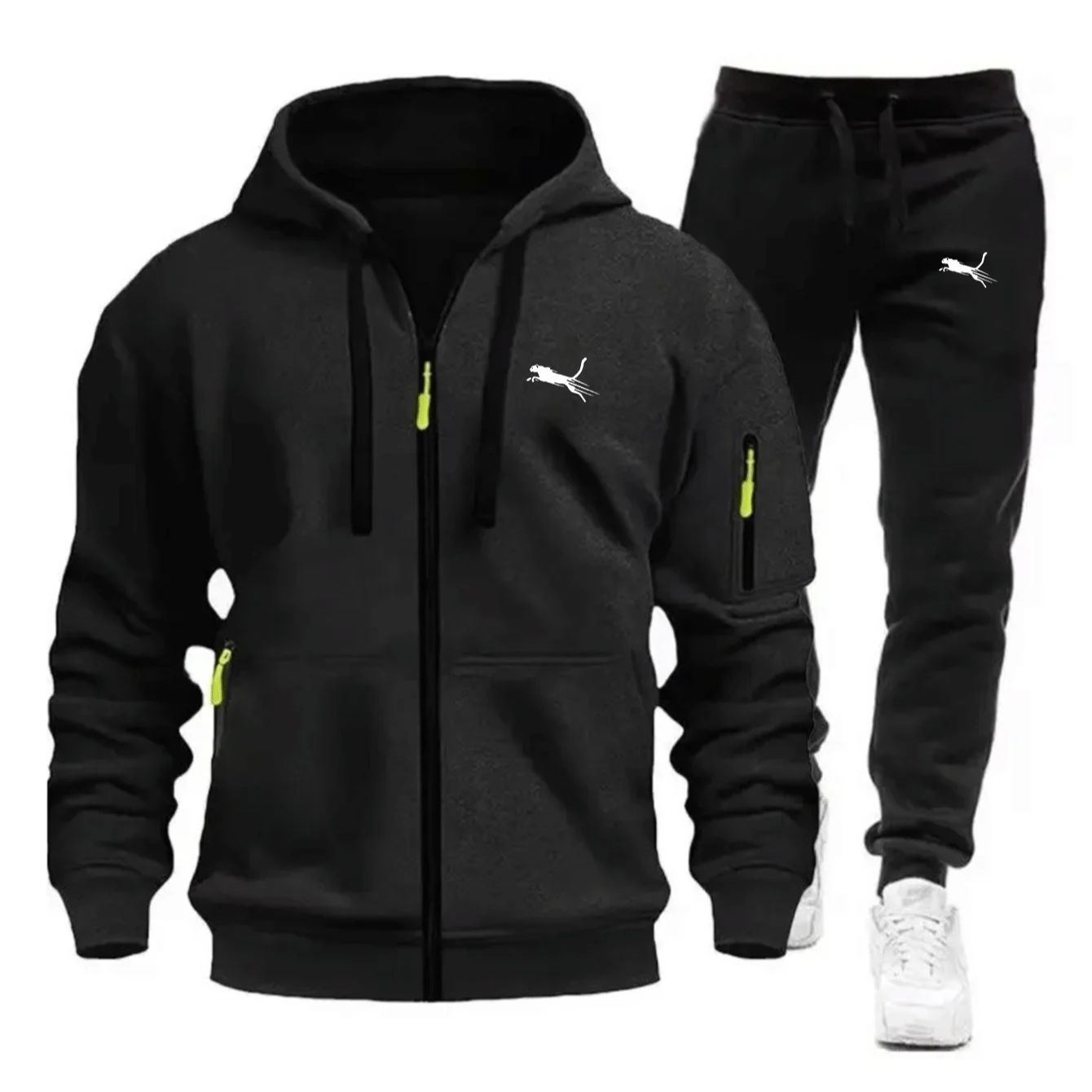 Men's Clothing Casual Sweatshirt Suit Sweatshirts for Men Daily Zipper Hoodies H
