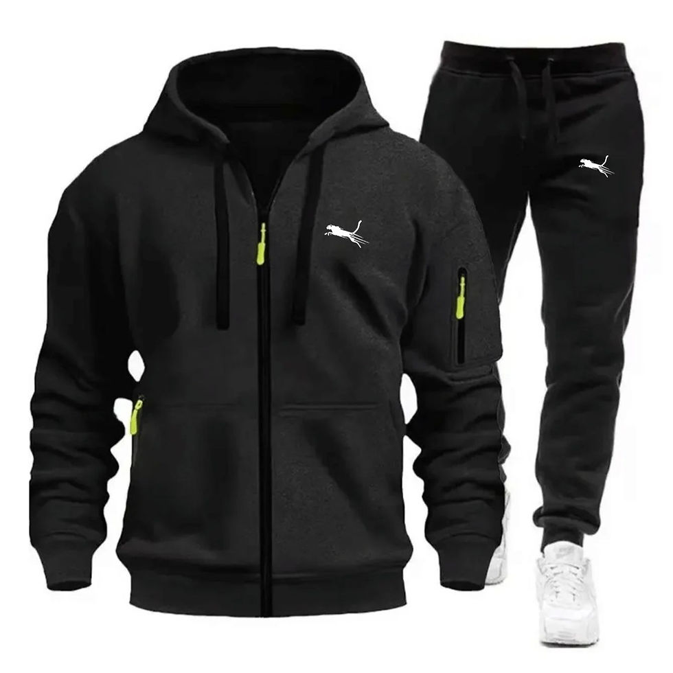 Thumbnail: Men's Clothing Casual Sweatshirt Suit Sweatshirts for Men Daily Zipper Hoodies H