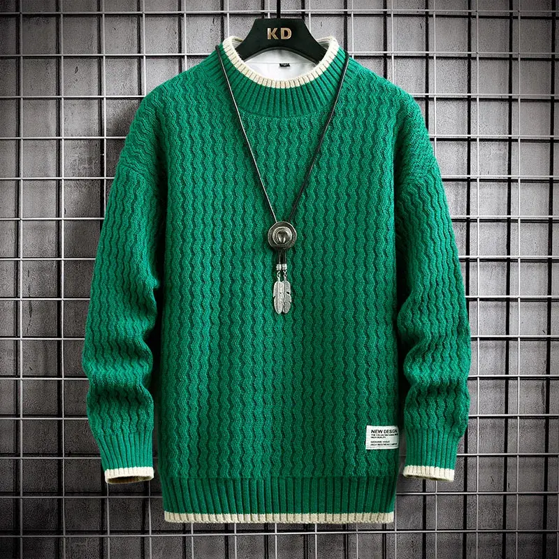 Thumbnail: Brand Clothing Men's Loose Pullover Male Slim Fit Fashion Knitted Sweater Man  T