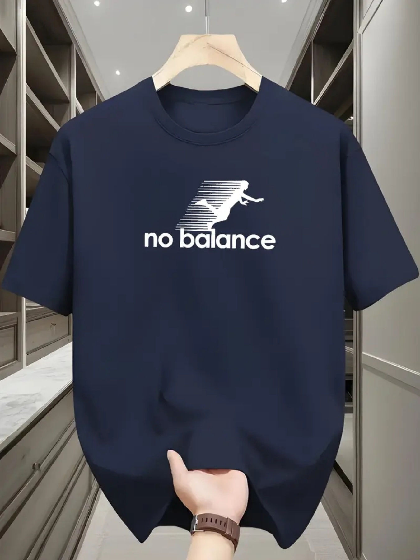 100% Cotton Summer Men's T Shirt Soft Breathable Fabric No Balance Letter Patter