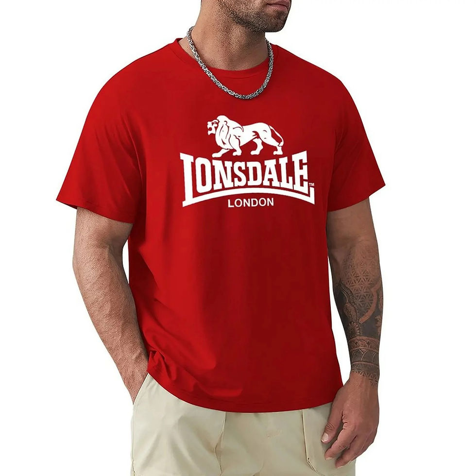 Thumbnail: 2026 Lion Lonsdale Printed Men's Cotton T-Shirt, Summer Fashionable Casual Loose